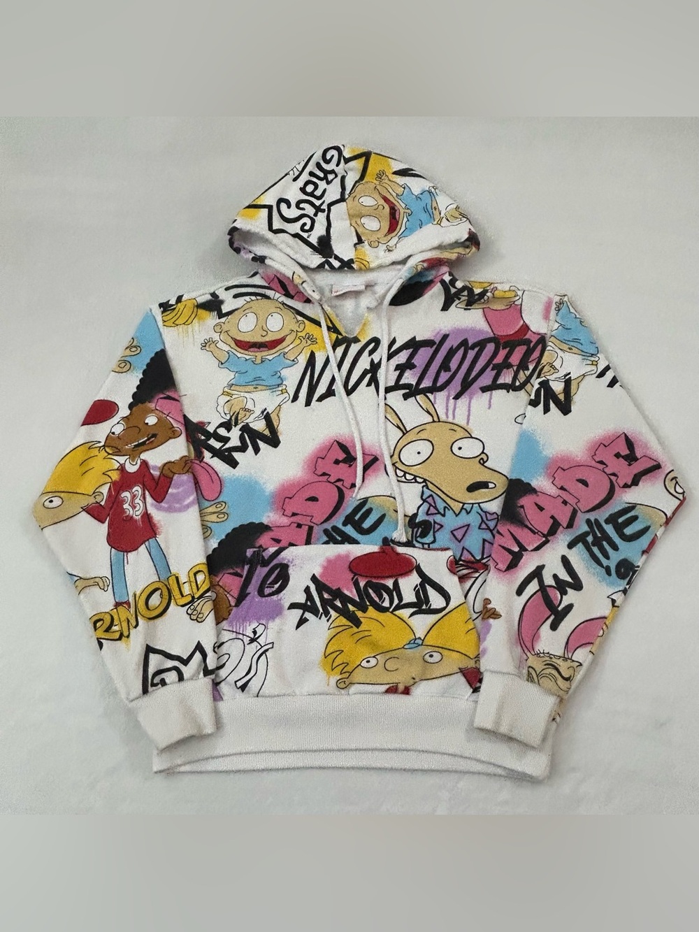Nickelodeon 90s Rugrats Hey Arnold! Rocko’s Modern Life Hoodie Sweatshirt Size S